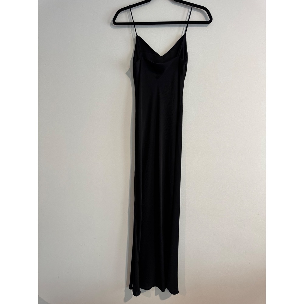 ASOS Slip Maxi Dress Womens Size 2 Black Wedding 90s Cocktail LBD Evening